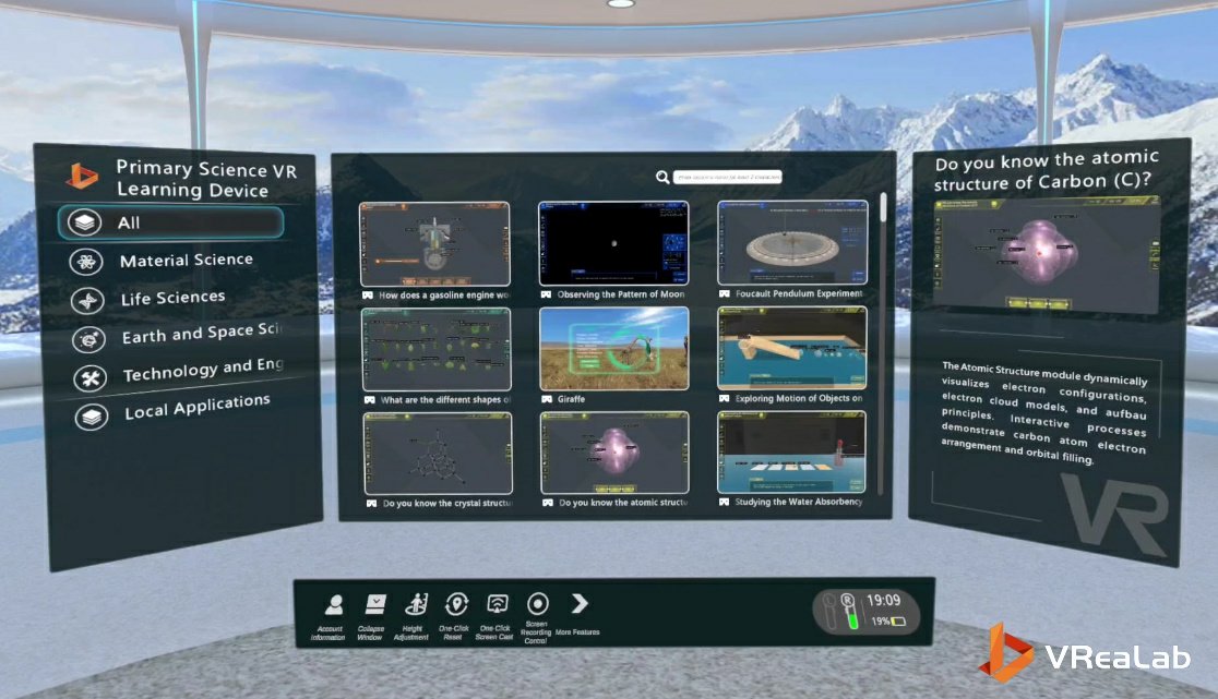 Primary Science VR Learning Device overview