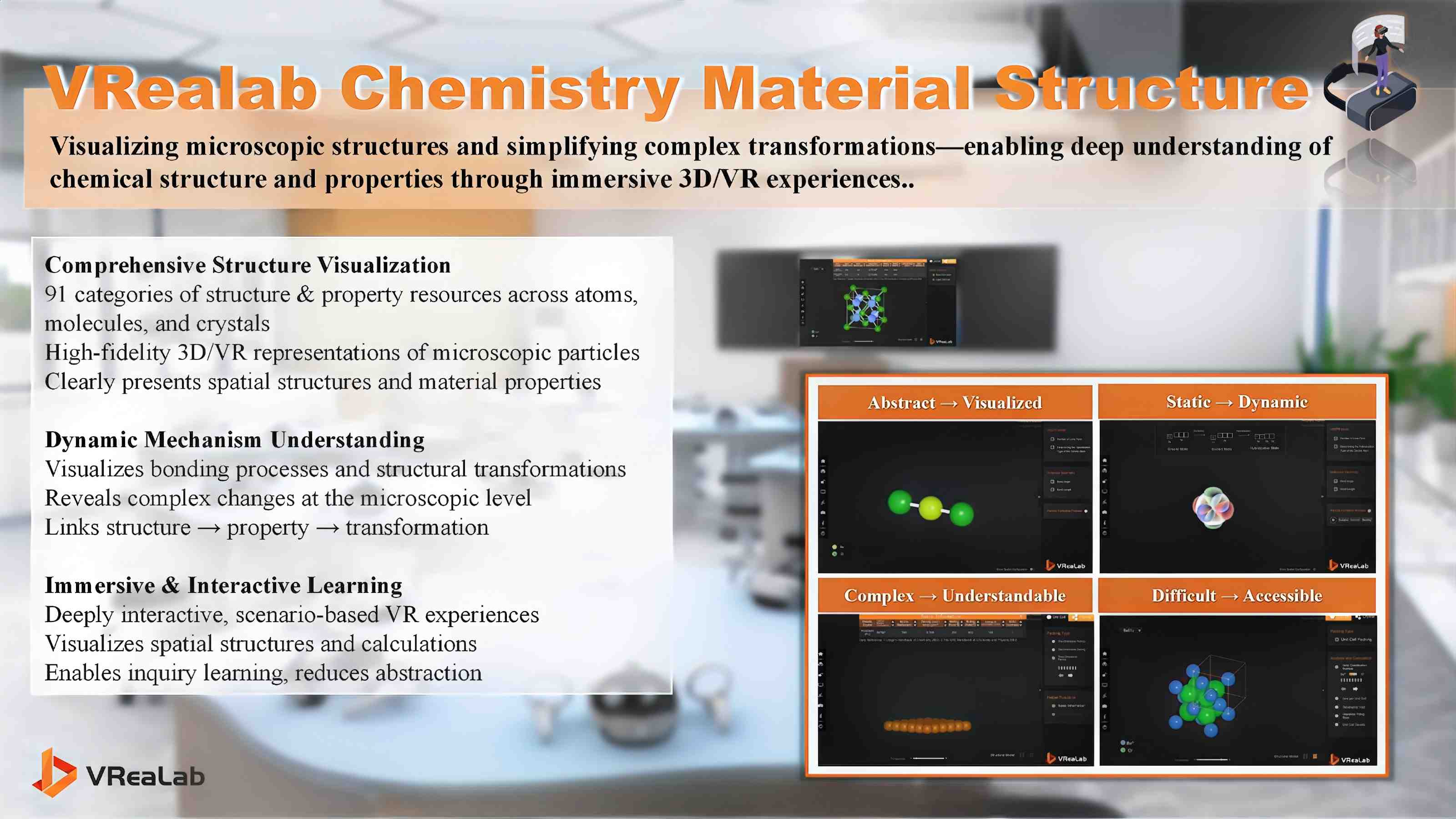 VReaLab Chemistry Material Structure overview