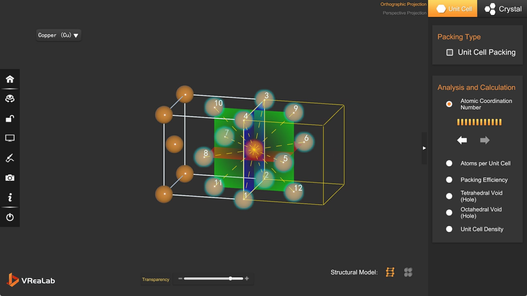 Unit cell model exploration in VR